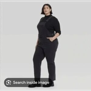 Ava & Viv Black Jean Overalls 16w Side Zippers School Work